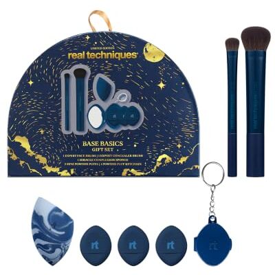 REAL TECHNIQUES 7-Piece Base Basics Gift Set Essential Base Makeup Tools with Sponge & Powder Puffs Limited Edition Holiday Gift Set REAL TECHNIQUES 7-Piece Base Basics Gift Set Essential Base Makeup Tools with Sponge & Powder Puffs Limited Edition Holiday Gift Set