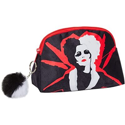 Disney Cruella Make-up-Tasche für Damen, Villians, Kosmetiktasche, Plüsch, Federmäppchen, Schwarz , Einheitsgröße, Kosmetiktasche Disney Cruella Make-up-Tasche für Damen, Villians, Kosmetiktasche, Plüsch, Federmäppchen, Schwarz , Einheitsgröße, Kosmetiktasche