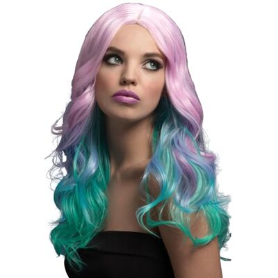 Smiffys Fever Kollektion, Khloe Perücke, Pastel Ombre, Lang, Wellig mit Mittelscheitel, 56cm/22in Halloween Smiffys Fever Kollektion, Khloe Perücke, Pastel Ombre, Lang, Wellig mit Mittelscheitel, 56cm/22in Halloween