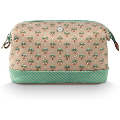 Pip Studio Cooper Cosmetic Purse Large Jaipur Flower Khaki-Green 26x12x18 Pip Studio Cooper Cosmetic Purse Large Jaipur Flower Khaki-Green 26x12x18