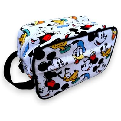 Disney Kulturbeutel Mickey Mouse Minnie Donald Pluto 25 x 16 x 13 cm Große Kapazität, Seitengriff, 2 Taschen, mehrfarbiges Design mit weißem Hintergrund für Pflegeartikel Disney Kulturbeutel Mickey Mouse Minnie Donald Pluto 25 x 16 x 13 cm Große Kapazität, Seitengriff, 2 Taschen, mehrfarbiges Design mit weißem Hintergrund für Pflegeartikel
