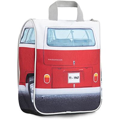 BRISA VW Collection T1 Bulli Bus Reise-Kulturbeutel zum Aufhängen Volkswagen Kulturtasche Kosmetiktasche Waschtasche, Hängehaken Netz-Innentaschen Wasserabweisend Retro Bad Hotel, Rot BRISA VW Collection T1 Bulli Bus Reise-Kulturbeutel zum Aufhängen Volkswagen Kulturtasche Kosmetiktasche Waschtasche, Hängehaken Netz-Innentaschen Wasserabweisend Retro Bad Hotel, Rot