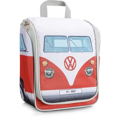 BRISA VW Collection T1 Bulli Bus Reise-Kulturbeutel zum Aufhängen Volkswagen Kulturtasche Kosmetiktasche Waschtasche, Hängehaken Netz-Innentaschen Wasserabweisend Retro Bad Hotel, Rot BRISA VW Collection T1 Bulli Bus Reise-Kulturbeutel zum Aufhängen Volkswagen Kulturtasche Kosmetiktasche Waschtasche, Hängehaken Netz-Innentaschen Wasserabweisend Retro Bad Hotel, Rot