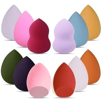 G4GADGET 12-teiliges mehrfarbiges Make-up-Schwämme-Set, latexfrei für makellose Grundierung, vielseitiger Make-up-Schwamm für nasse und trockene Anwendung mit weicher, hochdichter Textur G4GADGET 12-teiliges mehrfarbiges Make-up-Schwämme-Set, latexfrei für makellose Grundierung, vielseitiger Make-up-Schwamm für nasse und trockene Anwendung mit weicher, hochdichter Textur