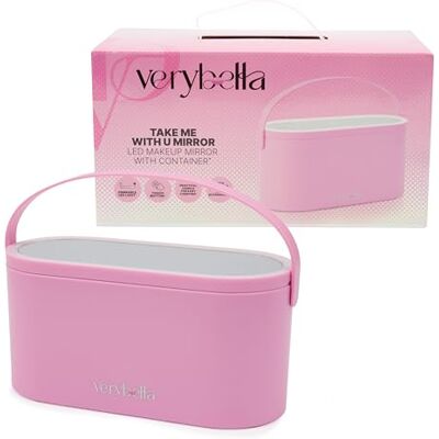 verybella Kosmetikbox mit innovativem Design mit abnehmbarem drehbarem Spiegel, faltbar und mit LED-Lichtern, Kosmetikkoffer mit praktischem Griff, kompakte Maße 116 x 235 x 104 cm verybella Kosmetikbox mit innovativem Design mit abnehmbarem drehbarem Spiegel, faltbar und mit LED-Lichtern, Kosmetikkoffer mit praktischem Griff, kompakte Maße 116 x 235 x 104 cm