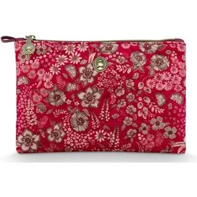 Pip Studio Charly Cosmetic Flat Pouch Medium Quilted Daisy Dreams Red 24x1x15.5cm Pip Studio Charly Cosmetic Flat Pouch Medium Quilted Daisy Dreams Red 24x1x15.5cm