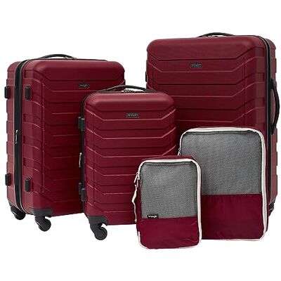 Wrangler 5-teiliges Gepäck- und Zubehör-Set, Rot/Ausflug, einfarbig (Getaway Solids), 5 Piece Set, 5-teiliges Gepäck- und Zubehör-Set Wrangler 5-teiliges Gepäck- und Zubehör-Set, Rot/Ausflug, einfarbig (Getaway Solids), 5 Piece Set, 5-teiliges Gepäck- und Zubehör-Set