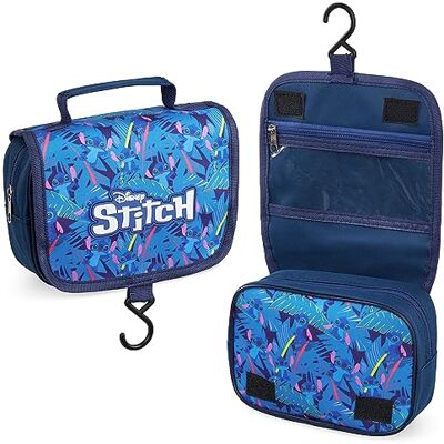 Disney Minnie Maus und Lilo und Stitch Kulturbeutel Kinder Kosmetiktasche Groß mit Durchsichtige Tasche Mädchen (Blau Stitch) Disney Minnie Maus und Lilo und Stitch Kulturbeutel Kinder Kosmetiktasche Groß mit Durchsichtige Tasche Mädchen (Blau Stitch)