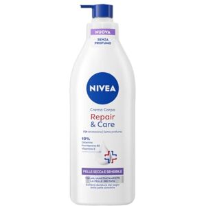 NIVEA Repair & Care Körpercreme 400 ml, Feuchtigkeitscreme für trockene, empfindliche und gereizte Haut, parfümfreie und schnell einziehende Body Lotion mit Glycerin, Provitamin B5 und Vitamin E NIVEA Repair & Care Körpercreme 400 ml, Feuchtigkeitscreme für trockene, empfindliche und gereizte Haut, parfümfreie und schnell einziehende Body Lotion mit Glycerin, Provitamin B5 und Vitamin E