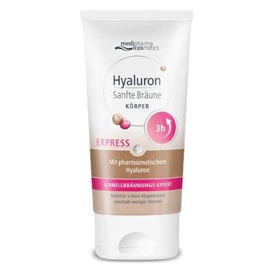 Medipharma Cosmetics Hyaluron Sanfte Bräune Express Körper Creme Natürliche Bräune innerhalb weniger Stunden Gleichmäßige Bräune ohne Streifenbildung Spendet Feuchtigkeit 150 ml Medipharma Cosmetics Hyaluron Sanfte Bräune Express Körper Creme Natürliche Bräune innerhalb weniger Stunden Gleichmäßige Bräune ohne Streifenbildung Spendet Feuchtigkeit 150 ml