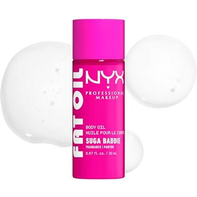 NYX PROFESSIONAL MAKEUP , Fat Oil Body Oil, Feuchtigkeitspflege mit intensivem Glanz mit Avocadoöl & Vitamin E, leichtes, glänzendes Finish, 24 Stunden Feuchtigkeit, vegane Formel, Suga Baddie, 20 ml NYX PROFESSIONAL MAKEUP , Fat Oil Body Oil, Feuchtigkeitspflege mit intensivem Glanz mit Avocadoöl & Vitamin E, leichtes, glänzendes Finish, 24 Stunden Feuchtigkeit, vegane Formel, Suga Baddie, 20 ml