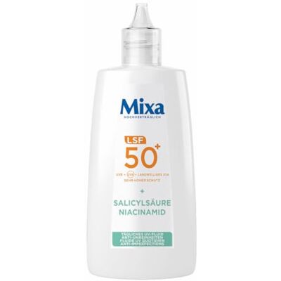 Mixa Tägliches UV-Fluid LSF50+ Anti-Unreinheiten, Hoher Schutz gegen UV-Strahlung, Verringert Unreinheiten um bis zu 66%, 40ml Mixa Tägliches UV-Fluid LSF50+ Anti-Unreinheiten, Hoher Schutz gegen UV-Strahlung, Verringert Unreinheiten um bis zu 66%, 40ml