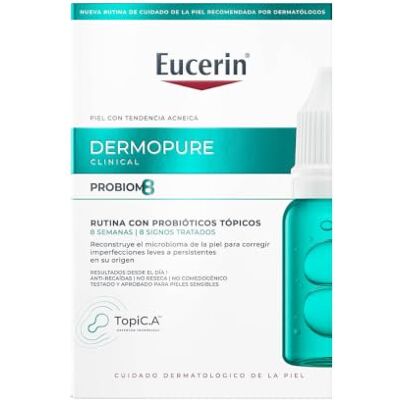 Eucerin DermoPure Probiom8 Akne-Behandlungs-Set, 8 Wochen Akne-Behandlungsset für das Gesicht: 1 Reiniger, 3 Gesichtsmasken, 2 Cremes, 2 TopiC.A Probiotische Behandlungen Eucerin DermoPure Probiom8 Akne-Behandlungs-Set, 8 Wochen Akne-Behandlungsset für das Gesicht: 1 Reiniger, 3 Gesichtsmasken, 2 Cremes, 2 TopiC.A Probiotische Behandlungen