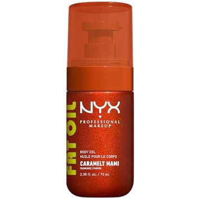 NYX PROFESSIONAL MAKEUP , Fat Oil Body Oil, Feuchtigkeitspflege mit intensivem Glanz mit Avocadoöl & Vitamin E, leichtes, glänzendes Finish, 24 Stunden Feuchtigkeit, vegane Formel, Caramelt Mami, 70 ml NYX PROFESSIONAL MAKEUP , Fat Oil Body Oil, Feuchtigkeitspflege mit intensivem Glanz mit Avocadoöl & Vitamin E, leichtes, glänzendes Finish, 24 Stunden Feuchtigkeit, vegane Formel, Caramelt Mami, 70 ml