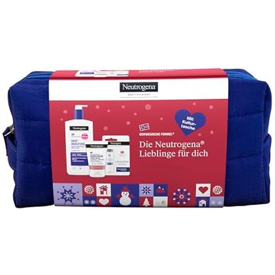 Neutrogena Hautpflege Geschenkset mit Kosmetiktasche Handcreme, Lippenpflege & Bodylotion – Pflegeset mit Glycerin & Vitamin E für trockene Haut – ideale Geschenkidee Neutrogena Hautpflege Geschenkset mit Kosmetiktasche Handcreme, Lippenpflege & Bodylotion – Pflegeset mit Glycerin & Vitamin E für trockene Haut – ideale Geschenkidee