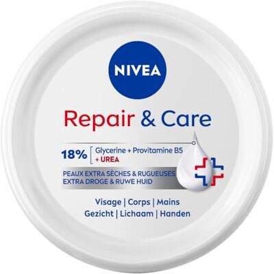 NIVEA Repair and Care Körpercreme, Gesicht und Hände, 400 ml Gesichts-, Körper- und Handcreme mit Glycerin, Provitamin B5 und Urea, 72 h Feuchtigkeit, Peeling NIVEA Repair and Care Körpercreme, Gesicht und Hände, 400 ml Gesichts-, Körper- und Handcreme mit Glycerin, Provitamin B5 und Urea, 72 h Feuchtigkeit, Peeling