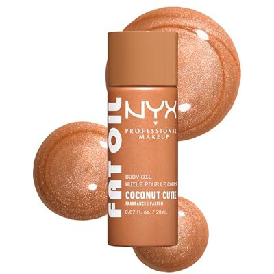 NYX PROFESSIONAL MAKEUP , Fat Oil Body Oil, Feuchtigkeitspflege mit intensivem Glanz mit Avocadoöl & Vitamin E, leichtes, glänzendes Finish, 24 Stunden Feuchtigkeit, vegane Formel, Coconut Cutie, 20 ml NYX PROFESSIONAL MAKEUP , Fat Oil Body Oil, Feuchtigkeitspflege mit intensivem Glanz mit Avocadoöl & Vitamin E, leichtes, glänzendes Finish, 24 Stunden Feuchtigkeit, vegane Formel, Coconut Cutie, 20 ml