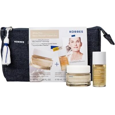 KORRES White Pine Meno-Reverse Expert Duo, Anti-Aging Vorteilsset aus Serum-in-Creme 40ml und Konzentrat 15ml für aufgepolsterte und gestraffte Haut nach den Wechseljahren, vegan KORRES White Pine Meno-Reverse Expert Duo, Anti-Aging Vorteilsset aus Serum-in-Creme 40ml und Konzentrat 15ml für aufgepolsterte und gestraffte Haut nach den Wechseljahren, vegan