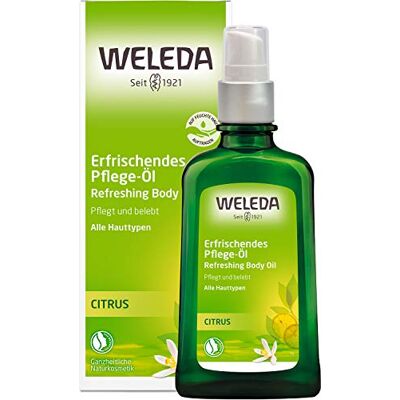 WELEDA Bio Citrus Körperöl ätherisches Naturkosmetik Hautpflege Massageöl / Pflegeöl mit Zitronenöl & Mandeöl zur Pflege & zum Schutz vor trockener Haut erfrischendem Zitrone Duft (vegan / 100ml) WELEDA Bio Citrus Körperöl ätherisches Naturkosmetik Hautpflege Massageöl / Pflegeöl mit Zitronenöl & Mandeöl zur Pflege & zum Schutz vor trockener Haut erfrischendem Zitrone Duft (vegan / 100ml)
