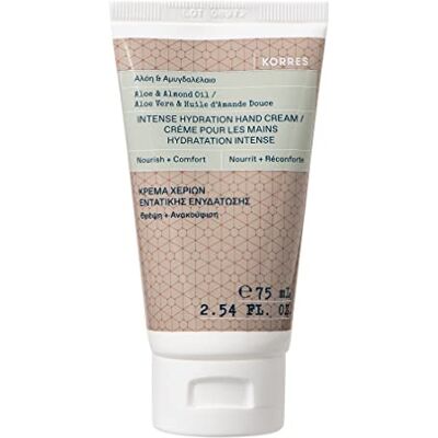 KORRES ALOE & ALMOND OIL Intensiv feuchtigkeitsspendende Handcreme mit Mandelöl, für geschmeidige Haut, silikon- und parabenfrei, 75 ml KORRES ALOE & ALMOND OIL Intensiv feuchtigkeitsspendende Handcreme mit Mandelöl, für geschmeidige Haut, silikon- und parabenfrei, 75 ml