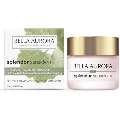 BELLA AURORA Splendor Sensiderm Anti-Aging-Creme für empfindliche Haut, feuchtigkeitsspendend und beruhigend, mit Centella Asiatica und Mandarine Chios, ohne Parfüm, 50 ml BELLA AURORA Splendor Sensiderm Anti-Aging-Creme für empfindliche Haut, feuchtigkeitsspendend und beruhigend, mit Centella Asiatica und Mandarine Chios, ohne Parfüm, 50 ml