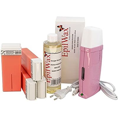 EpilWax Royal Epilationsset Komplett mit: Professionellem Wachswärmer 4 Roll-On Wachs 100 ml Rose, 100 Enthaarungsstreifen, 1 Flasche 250 ml Öl nach der Enthaarung (Royal Serie Rose 4) EpilWax Royal Epilationsset Komplett mit: Professionellem Wachswärmer 4 Roll-On Wachs 100 ml Rose, 100 Enthaarungsstreifen, 1 Flasche 250 ml Öl nach der Enthaarung (Royal Serie Rose 4)