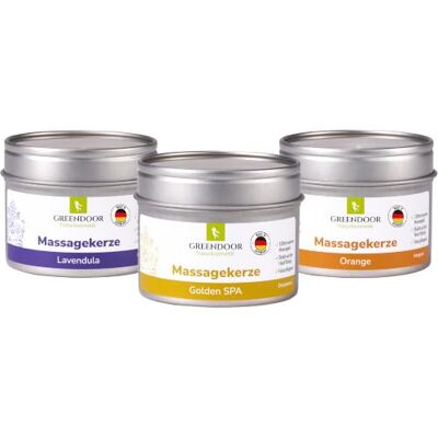 GREENDOOR Natur Massagekerzen SPAR-SET vegan 300ml, BIO Sojawachs BIO Öle, natürlich ohne Tierversuche, warmes Massage-Öl bleibt auf der Haut flüssig, Naturkosmetik Massagen, Geschenke GREENDOOR Natur Massagekerzen SPAR-SET vegan 300ml, BIO Sojawachs BIO Öle, natürlich ohne Tierversuche, warmes Massage-Öl bleibt auf der Haut flüssig, Naturkosmetik Massagen, Geschenke