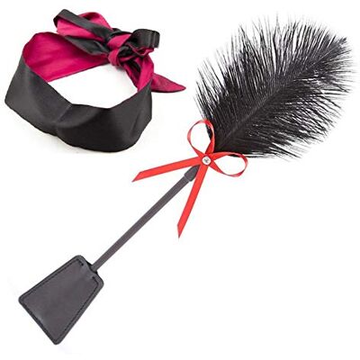 feifanshop SM spielsatin Augenmaske Augenbinde mit Federkitzler Liebes Feder, Leder Slapper Hand Spanking Paddel BDSM Fetisch Bondage set Sex Spielzeug für Paare, Schwarz feifanshop SM spielsatin Augenmaske Augenbinde mit Federkitzler Liebes Feder, Leder Slapper Hand Spanking Paddel BDSM Fetisch Bondage set Sex Spielzeug für Paare, Schwarz