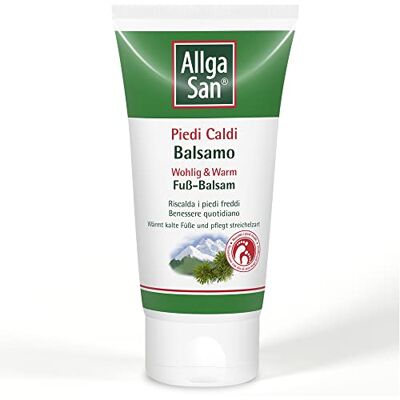 AllgaSan Allga San Warmes Fußbalsam – wärmende Fußcreme, 75 ml – Feuchtigkeitsspendend mit Mugo-Kiefernöl, Ingwer und Enzyan AllgaSan Allga San Warmes Fußbalsam – wärmende Fußcreme, 75 ml – Feuchtigkeitsspendend mit Mugo-Kiefernöl, Ingwer und Enzyan