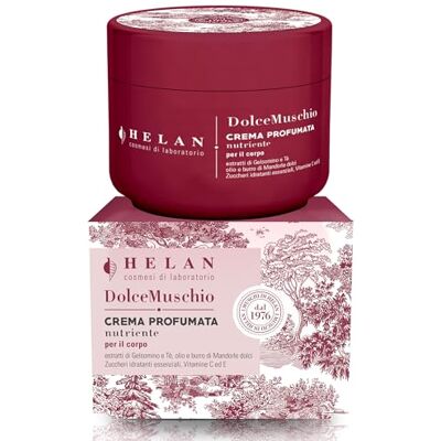Helan Dolce Muschio – Duftende, feuchtigkeitsspendende Körpercreme für trockene Haut mit Vitamin C und E, pflegend, zieht schnell ein, mit süßem Mandelöl Helan Dolce Muschio – Duftende, feuchtigkeitsspendende Körpercreme für trockene Haut mit Vitamin C und E, pflegend, zieht schnell ein, mit süßem Mandelöl