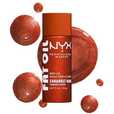 NYX PROFESSIONAL MAKEUP , Fat Oil Body Oil, Feuchtigkeitspflege mit intensivem Glanz mit Avocadoöl & Vitamin E, leichtes, glänzendes Finish, 24 Stunden Feuchtigkeit, vegane Formel, Caramelt Mami, 20 ml NYX PROFESSIONAL MAKEUP , Fat Oil Body Oil, Feuchtigkeitspflege mit intensivem Glanz mit Avocadoöl & Vitamin E, leichtes, glänzendes Finish, 24 Stunden Feuchtigkeit, vegane Formel, Caramelt Mami, 20 ml