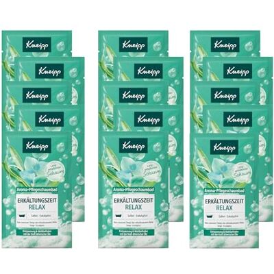 Kneipp Aroma-Pflegeschaumbad Erkältungszeit Relax Entspannung und Wohlbefinden mit der Kraft ätherischer Öle Badezusatz mit natürlichen ätherischen Ölen aus Salbei und Eukalyptus 15 x 50ml Kneipp Aroma-Pflegeschaumbad Erkältungszeit Relax Entspannung und Wohlbefinden mit der Kraft ätherischer Öle Badezusatz mit natürlichen ätherischen Ölen aus Salbei und Eukalyptus 15 x 50ml