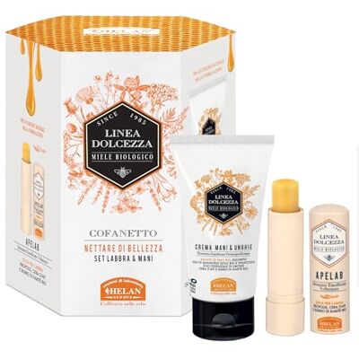 Helan , Dolcezza-Linie – Geschenkset für Damen mit Lippenbalsam-Stift und Hand- und Nagelcreme – Beauty-Set mit Kakaobutter und Lippenbalsam mit Süßmandelöl und Sheabutter. Helan , Dolcezza-Linie – Geschenkset für Damen mit Lippenbalsam-Stift und Hand- und Nagelcreme – Beauty-Set mit Kakaobutter und Lippenbalsam mit Süßmandelöl und Sheabutter.