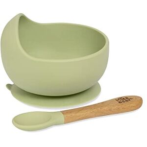 Interbaby Grüne Babyschale und Löffel aus Silikon, Grün Interbaby Grüne Babyschale und Löffel aus Silikon, Grün