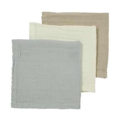 MEYCO Waschtücher 30x30cm 3-Pack Musselin Spucktücher Offwhite/Grey/Sand 100 % weiche Baumwolle Pre Washed Musselin Oeko Tex zertifiziert saugfähig, hautfreundlich & schnelltrocknend MEYCO Waschtücher 30x30cm 3-Pack Musselin Spucktücher Offwhite/Grey/Sand 100 % weiche Baumwolle Pre Washed Musselin Oeko Tex zertifiziert saugfähig, hautfreundlich & schnelltrocknend