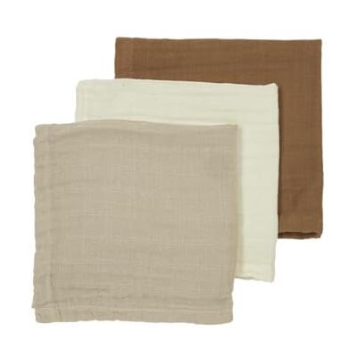 MEYCO Waschtücher 30x30cm 3-Pack Musselin Spucktücher Offwhite/Sand/Toffee 100 % weiche Baumwolle Pre Washed Musselin Oeko Tex zertifiziert saugfähig, hautfreundlich & schnelltrocknend MEYCO Waschtücher 30x30cm 3-Pack Musselin Spucktücher Offwhite/Sand/Toffee 100 % weiche Baumwolle Pre Washed Musselin Oeko Tex zertifiziert saugfähig, hautfreundlich & schnelltrocknend