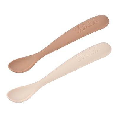 Béaba 2er-Set Silikon-Babylöffel ab 4 Monaten – Weich, Abgerundete Spitze, Langer Ergonomischer Griff, Transportbox, Staubabweisendes Finish –Ton/Praline Béaba 2er-Set Silikon-Babylöffel ab 4 Monaten – Weich, Abgerundete Spitze, Langer Ergonomischer Griff, Transportbox, Staubabweisendes Finish –Ton/Praline