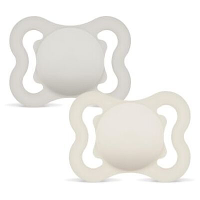 MAM Air Schnuller 2-6 Monate (2er-Set), Schnuller 2-6 Monate für empfindliche und empfindliche Haut, 2-teiliges Set mit Silikonsauger und Sterilisator-Schnullerhalter, Neutral/Beige MAM Air Schnuller 2-6 Monate (2er-Set), Schnuller 2-6 Monate für empfindliche und empfindliche Haut, 2-teiliges Set mit Silikonsauger und Sterilisator-Schnullerhalter, Neutral/Beige