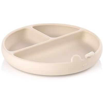 Jane Jané BLW Silikon Baby Teller mit Saugnapf und Fächern, BPA-frei, Mikrowellengeeignet, Farbe Beige Jane Jané BLW Silikon Baby Teller mit Saugnapf und Fächern, BPA-frei, Mikrowellengeeignet, Farbe Beige
