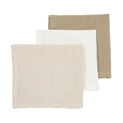 MEYCO Waschtücher 30x30cm 3-Pack Musselin Spucktücher Offwh/Soft Sand/Taupe 100 % weiche Baumwolle Pre Washed Musselin Oeko Tex zertifiziert saugfähig, hautfreundlich & schnelltrocknend MEYCO Waschtücher 30x30cm 3-Pack Musselin Spucktücher Offwh/Soft Sand/Taupe 100 % weiche Baumwolle Pre Washed Musselin Oeko Tex zertifiziert saugfähig, hautfreundlich & schnelltrocknend