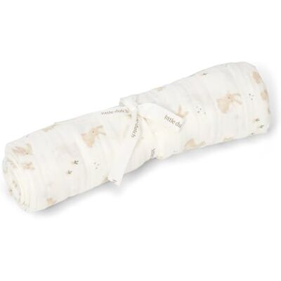 Little Dutch Pucktuch Swaddle Tuch Decke Musselin Baby (120x120 cm) Baby Bunny weiß Newborn Naturals Little Dutch Pucktuch Swaddle Tuch Decke Musselin Baby (120x120 cm) Baby Bunny weiß Newborn Naturals