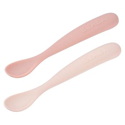Béaba 2er-Set Silikon-Babylöffel ab 4 Monaten – Weich, Abgerundete Spitze, Langer Ergonomischer Griff, Transportbox, Staubabweisendes Finish – Farben Zuckerwatte/Marshmallow Béaba 2er-Set Silikon-Babylöffel ab 4 Monaten – Weich, Abgerundete Spitze, Langer Ergonomischer Griff, Transportbox, Staubabweisendes Finish – Farben Zuckerwatte/Marshmallow