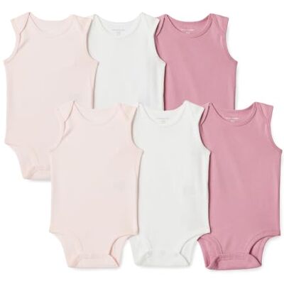 Amazon Unisex Baby Ärmellose Achselbodys aus Gerippter Baumwolle, 6er Pack, Mehrfarbig, 0-3 Monate Amazon Unisex Baby Ärmellose Achselbodys aus Gerippter Baumwolle, 6er Pack, Mehrfarbig, 0-3 Monate