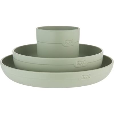 LOVI Geschirr Set mit Becher (Schale, Teller, Becher), Esstraining, Für jedes Alter, Spülmaschinenfest, BPA-frei und Melamin (Pistachio) LOVI Geschirr Set mit Becher (Schale, Teller, Becher), Esstraining, Für jedes Alter, Spülmaschinenfest, BPA-frei und Melamin (Pistachio)
