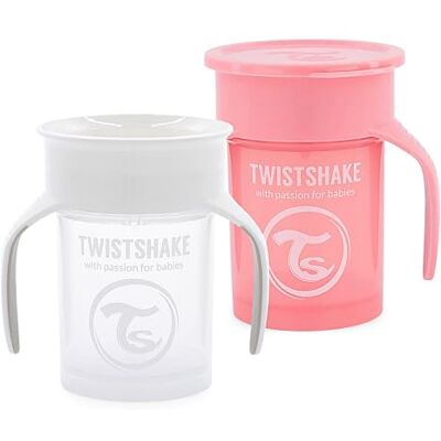 Twistshake 2x Auslaufsicherer Baby 360 Trinkbecher mit Silikondichtung 230ml Trainingsbecher für Kinder Trinkflasche BPA-Frei Weiß Rosa Twistshake 2x Auslaufsicherer Baby 360 Trinkbecher mit Silikondichtung 230ml Trainingsbecher für Kinder Trinkflasche BPA-Frei Weiß Rosa