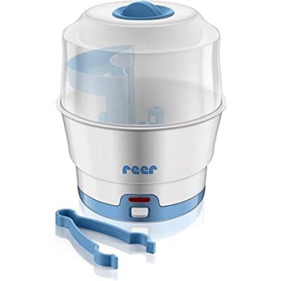 Reer Vapomat Vaporisator Babyflaschen Sterilisator, Dampfsterilisator für bis zu 6 Flaschen, Desinfektion von Babyfläschchen, Schnullern, Beißringen und Zubehör in nur 10 Minuten, ohne Chemikalien Reer Vapomat Vaporisator Babyflaschen Sterilisator, Dampfsterilisator für bis zu 6 Flaschen, Desinfektion von Babyfläschchen, Schnullern, Beißringen und Zubehör in nur 10 Minuten, ohne Chemikalien