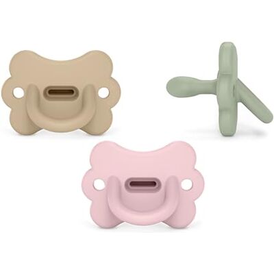 SUAVINEX , 3 Pack Silikon-Schnuller, für Babys 0/6 Monate & Neugeborene, mit SX Pro-Sauger, weich & flexibel, ideal zum Schlafen, respektiert die Mundentwicklung, Butterfly, Beige, Grün, Rosa SUAVINEX , 3 Pack Silikon-Schnuller, für Babys 0/6 Monate & Neugeborene, mit SX Pro-Sauger, weich & flexibel, ideal zum Schlafen, respektiert die Mundentwicklung, Butterfly, Beige, Grün, Rosa