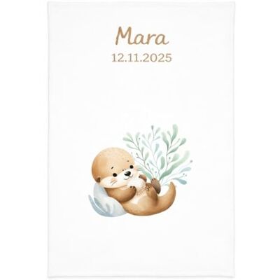 Wolimbo Babydecke 75x100cm Motiv Otter personalisierbar Krabbeldecke mit Wunsch Name/Motiv Kinderdecke Geschenk zur Taufe, Geburt, Geburtstag Wolimbo Babydecke 75x100cm Motiv Otter personalisierbar Krabbeldecke mit Wunsch Name/Motiv Kinderdecke Geschenk zur Taufe, Geburt, Geburtstag
