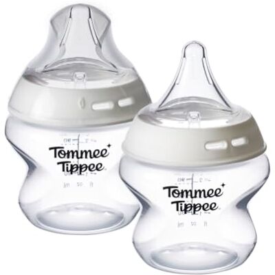 Tommee Tippee Natural Start 150-ml-Babyflasche und Sauger in Dreiecksform, besonders langsamem Tommee Tippee Natural Start 150-ml-Babyflasche und Sauger in Dreiecksform, besonders langsamem