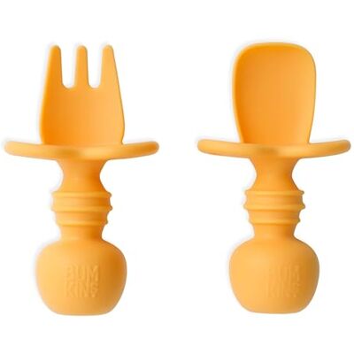 Bumkins Chewtensils Löffel und Gabel aus Silikon Tangerine Bumkins Chewtensils Löffel und Gabel aus Silikon Tangerine
